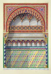 Elevation of an Alcove in the Pateo del Agua, Alhambra, from 